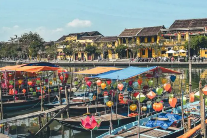 The row boats in Hoi An old town