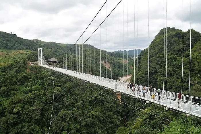 Glass bridge on Moc Chau Island