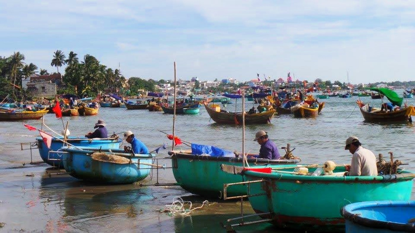 Basket boats on Mui Ne beach